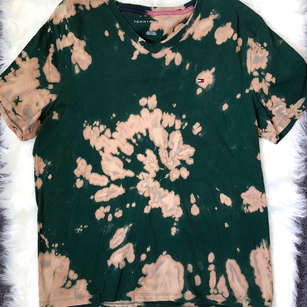 Tommy Hilfiger custom bleached v-neck tee shirt